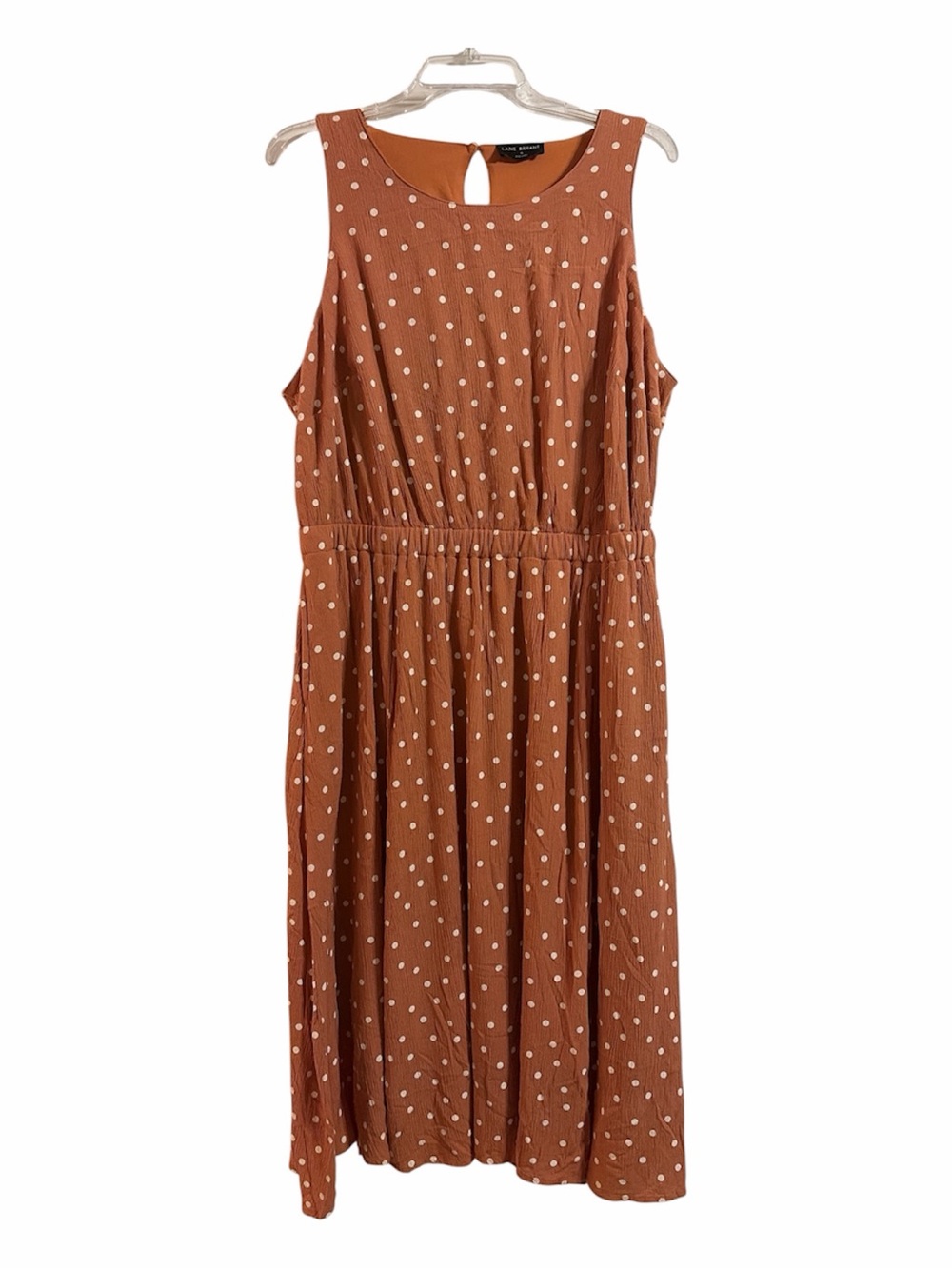 Lane Bryant Rust with White Polka Dots Dress size 16